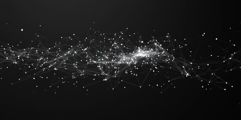 Poster - Explore a captivating abstract design featuring light points connected by intricate lines, representing digital communication and interconnectedness in a modern universe.