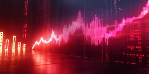 Poster - Dynamic Abstract Visualization of Data Trends with Neon Colors and Light Effects