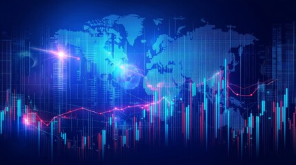 Poster - Financial statistics for the stock market are displayed on screen, including share prices and online trading information