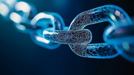 Poster - a block chain is essentially a network of interconnected nodes, illustrated through 3d rendering