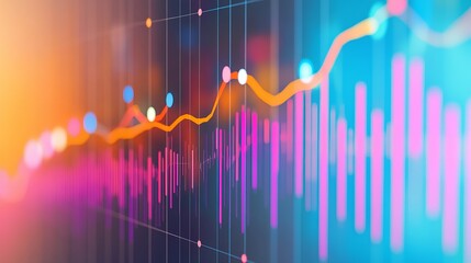 Poster - This vibrant image features a data visualization with dynamic trend lines and colorful graphical elements, representing business performance and analytics insights.