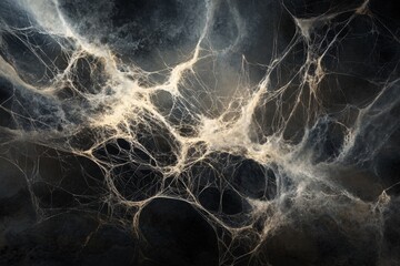 Poster - Captivating abstract background features intricate web-like patterns and textures, creating a mysterious and atmospheric visual that invites exploration and reflection.