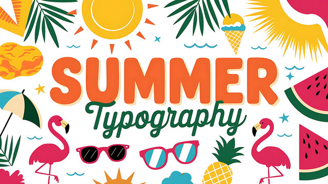 Hello Summer Greeting  3d Vector | Typography with Sun & Palm Tree | Paper Cut Style | Blue Dot Pattern Background | Vibrant Summer Design