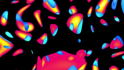 Fototapete - Liquid psychedelic pattern of curved lines. Loop Motion. Moving liquid pattern with curved lines. Spots and curved lines move in
