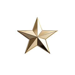 Poster - golden three-dimensional star with sharp points and reflective surface isolated on a white backgroun