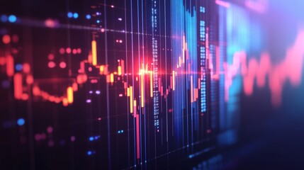 Poster - colorful data visualization of financial market trends with dynamic graphs and analytics