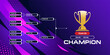 © Ramosh Artworks - modern sport game tournament championship contest stage bracket board vector with gold champion trophy prize icon illustration background in tech theme style layout.