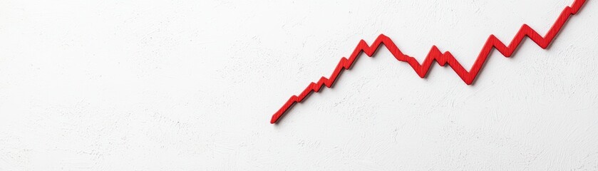 Poster - Creative Representation of Market Instability and Potential Recession with a Red Trend Line