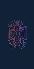 Poster - vibrant abstract design of a fingerprint created with colorful lines on a dark background. perfect f