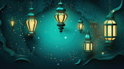 Wall Mural - islamic lantern, eid mubarak, eid al-adha banner. eid al-adha mubarak is a celebration of the holida