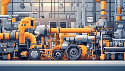Poster - Industrial Factory Machinery And Complex Systems