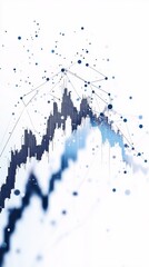 Poster - this abstract image showcases a graphical depiction of data trends with blue hues. it symbolizes ana