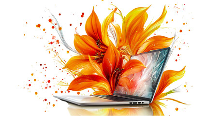 Tablet computer isolated on transparent background