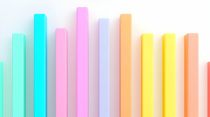 Poster - Colorful Vertical Bars in Gradient Pattern on White Background