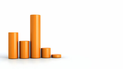 Poster - Orange Statistical Bars on a White Background for Business Analysis