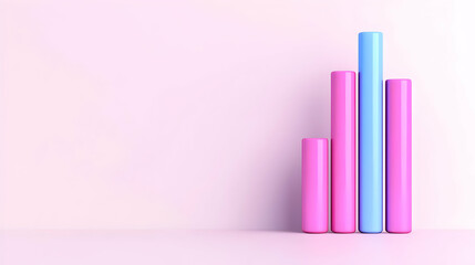 Poster - Colorful Bar Graph Representation on Soft Pink Background