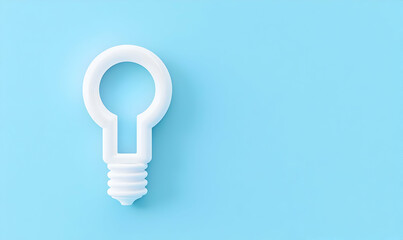 Poster - Creative Light Bulb Shape on Soft Blue Background for Decoration