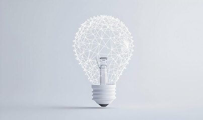 Poster - Innovative Light Bulb Design with Abstract Wireframe Structure