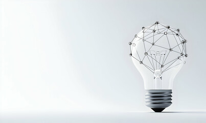 Poster - Light Bulb with Network Design Symbolizing Innovation and Ideas