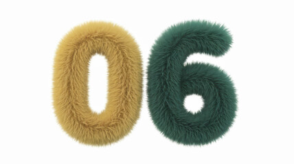 Poster - Fuzzy number art featuring green and yellow textures for creative digital design