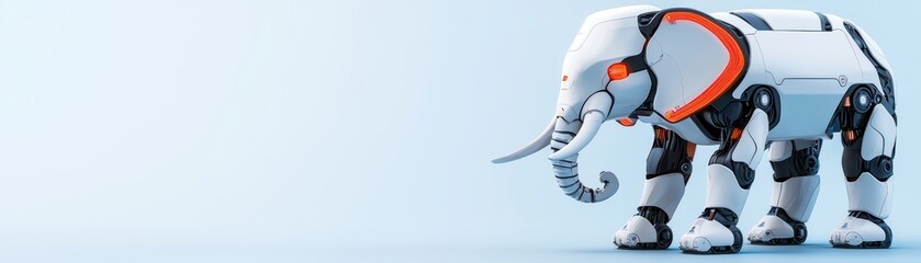 Poster - Futuristic Robotic Elephant in a Modern Setting for Logistics and Transportation Innovations