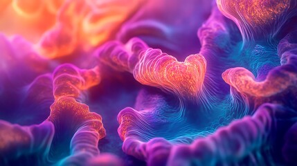 Wall Mural - Abstract colorful organic texture futuristic glowing pattern