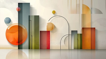 Poster - A subtle and stylish pastel gradient background with soft, dusty textures and geometric elements