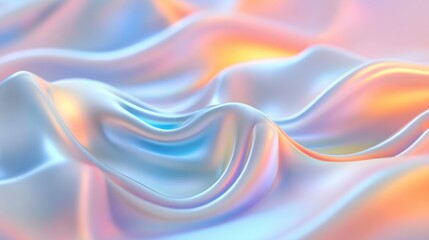Poster - soft, flowing fabric with pastel colors and gentle folds, creating a serene, dreamy atmosphere