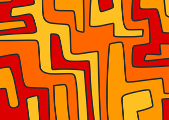 Poster - Minimalist background with seamless colorful maze line pattern