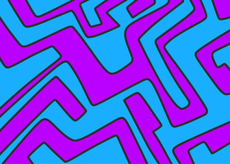 Poster - Minimalist background with seamless colorful maze line pattern