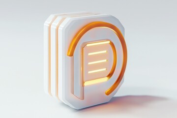Fototapete - 3D line icon depicting energy storage in batteries on a solid white background.