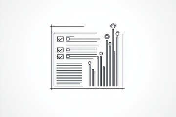 Fototapete - 3D icon of a report representing data presentation on a simple white background.