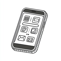 Fototapete - 3D line icon representing mobile apps designed for high-resolution displays and digital content.