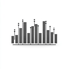 Fototapete - 3D Glyph Line Icon of an equalizer representing audio control and sound quality optimization on solid white background.