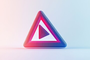 Fototapete - 3D streaming icon, bold and sleek design for streaming services on white backdrop.