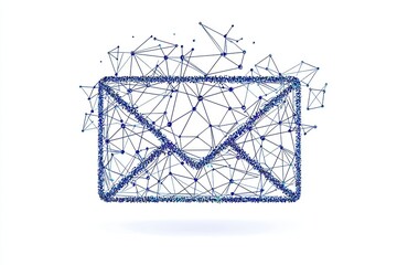 Fototapete - 3D glyph icon of an email representing digital communication, clean white background.