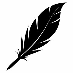 Poster - black feather silhouette vector illustration isolated on white or transparent background