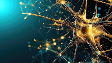 Poster - Abstract futuristic digital backdrop featuring interconnected neural network elements