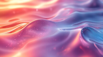 Wall Mural - abstract liquid waves, vibrant colors, soft gradient, glowing texture
