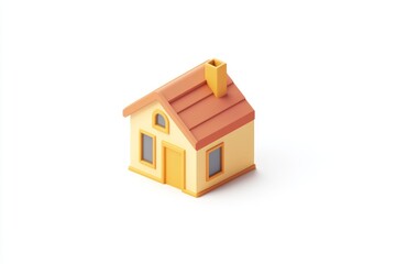 Fototapete - 3D bold mortgage icon, representing real estate on a white background.