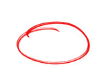 Red Hand drawn marker red circles round set. Doodle round shapes. Crayon circle highlight, freehand ovals doodle. Chalk pencil ellipse frames, round shapes in sketch style. no background 