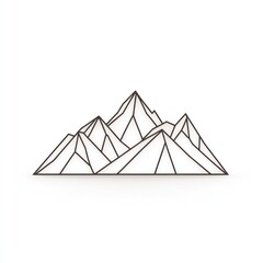 Fototapete - 3D icon of a mountain range representing outdoor adventure and nature exploration.