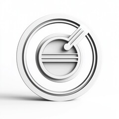 Fototapete - 3D line icon symbolizing loading process for data on white background.