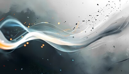 Poster - Dynamic abstract waves digital art vibrant colors modern design aerial perspective energy and motion