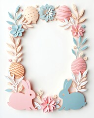 Aufkleber - Easter bunny paper art frame