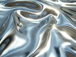 © artemstepanov - Smooth silver metallic texture, liquid metal, mercury or gallium, with shiny light reflection patterns