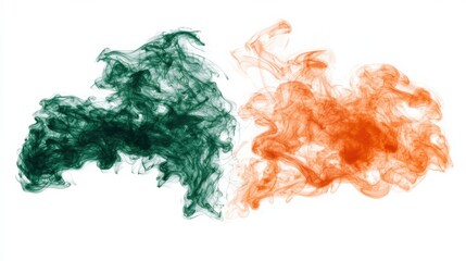 Poster - Celebrating national pride green and orange smoke art abstract visuals creative environment artistic viewpoint