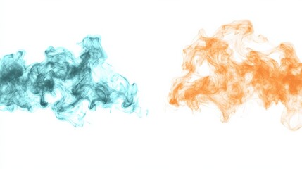 Aufkleber - vibrant smoke patterns abstract art digital design white background artistic viewpoint creative conc