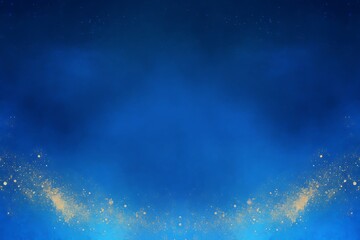 abstract blue background with golden glitter.