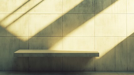 Poster - Minimalist Concrete Wall with Soft Light and Shadows Creating a Calming Architectural Space